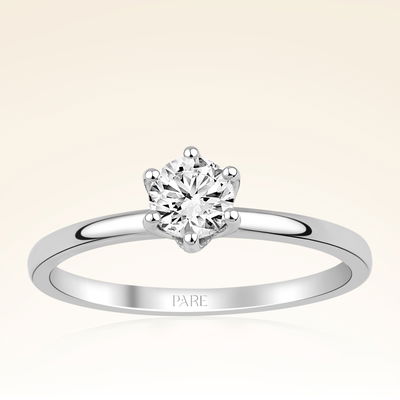 G Renk 0,40 Karat HRD Sertifikalı Tektaş Pırlanta Yüzük - Pare Pırlanta