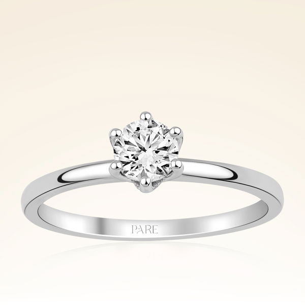 G Renk 0,40 Karat HRD Sertifikalı Tektaş Pırlanta Yüzük - Pare Pırlanta