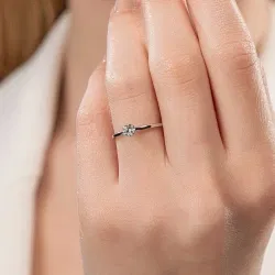 D Renk 0,30 Karat HRD Sertifikalı Tektaş Pırlanta Yüzük - 5