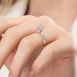 D Renk 0,50 Karat HRD Sertifikalı Tektaş Pırlanta Yüzük - PR01164-H37 - 7