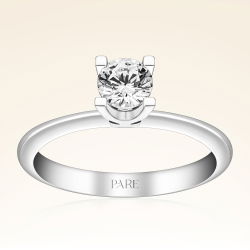 D Renk 0,50 Karat HRD Sertifikalı Tektaş Pırlanta Yüzük - 1