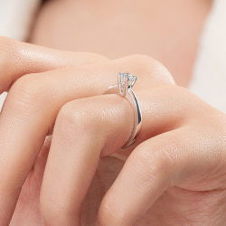 D Renk 0,50 Karat HRD Sertifikalı Tektaş Pırlanta Yüzük - 7