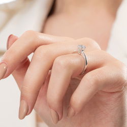 D Renk 0,50 Karat HRD Sertifikalı Tektaş Pırlanta Yüzük - 6