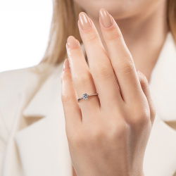 G Renk 0,40 Karat HRD Sertifikalı Tektaş Pırlanta Yüzük - 4