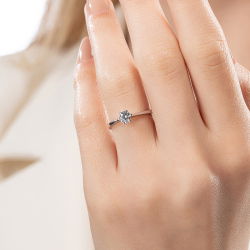 G Renk 0,40 Karat HRD Sertifikalı Tektaş Pırlanta Yüzük - 5