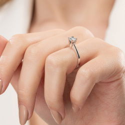 D Renk 0,30 Karat HRD Sertifikalı Tektaş Pırlanta Yüzük - 6