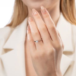 E Renk 0,30 Karat HRD Sertifikalı Tektaş Pırlanta Yüzük - 4