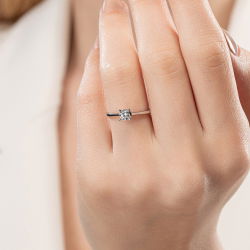 D Renk 0,30 Karat HRD Sertifikalı Tektaş Pırlanta Yüzük - 5