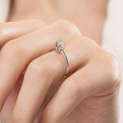 D Renk 0,30 Karat HRD Sertifikalı Tektaş Pırlanta Yüzük - 7