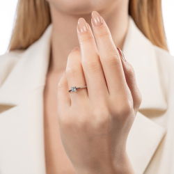 D Renk 0,30 Karat HRD Sertifikalı Tektaş Pırlanta Yüzük - 4