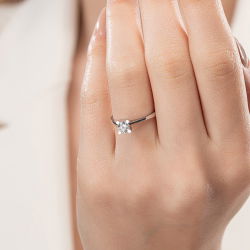 G Renk 0,40 Karat HRD Sertifikalı Tektaş Pırlanta Yüzük - 5