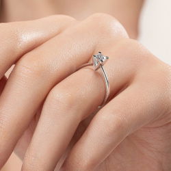 G Renk 0,40 Karat HRD Sertifikalı Tektaş Pırlanta Yüzük - 7