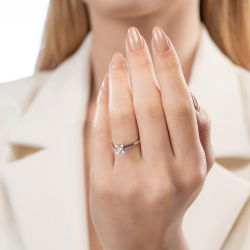 G Renk 0,40 Karat HRD Sertifikalı Tektaş Pırlanta Yüzük - 4