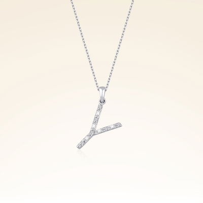 Y Harf Pırlanta Kolye - Pare Pırlanta