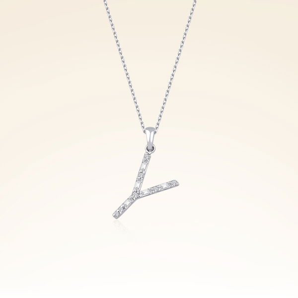 Y Harf Pırlanta Kolye - Pare Pırlanta