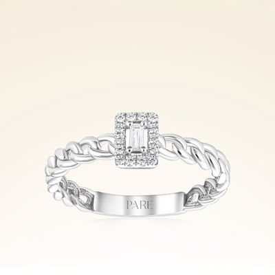 0,12 Karat Zincir Kollu Pırlanta Yüzük - Pare Pırlanta