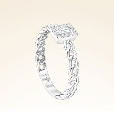 0,12 Karat Zincir Kollu Pırlanta Yüzük - Pare Pırlanta